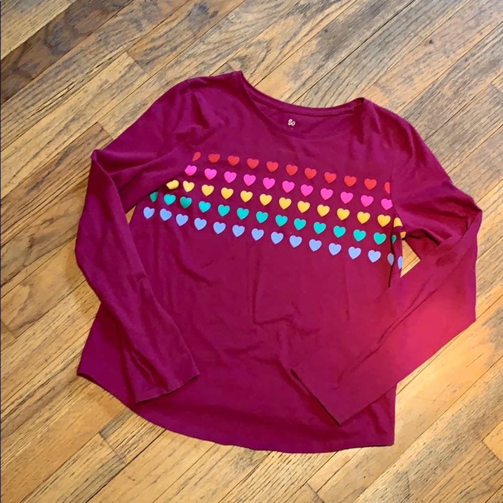 Soft rainbow heart t-shirt